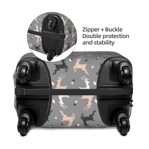 Simple Running Deer Luggage Cover Protector Anti-Scratch Washable Fits 18-32 Inch Luggage-Large4