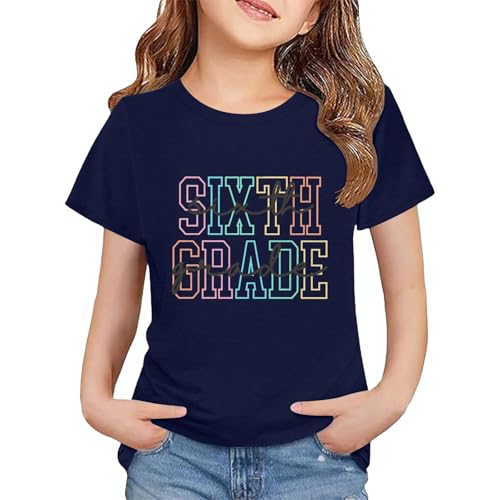First Day of School Shirt for Girls Boys Preschool to 6th Grade Shirts Teen Back to School Graphic Tee Toddler Kids Cute Tops