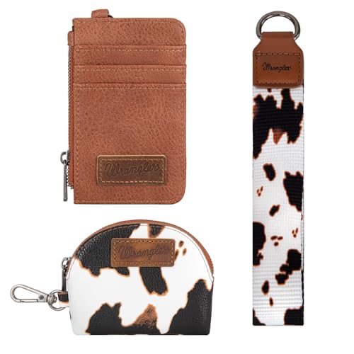 Image of Wrangler Keychain Wristlet Wallets for Women Western Dual Pouch Wristlet Credit Card Holder Wallet
