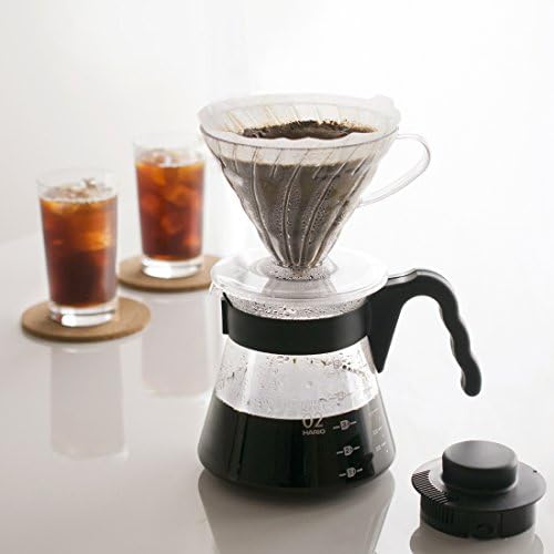Hario Pour Over Kit with 700 ml V60 Dripper/Coffee Server/Filter Papers/Measuring Scoop, Plastic, Transparent, 4-Piece