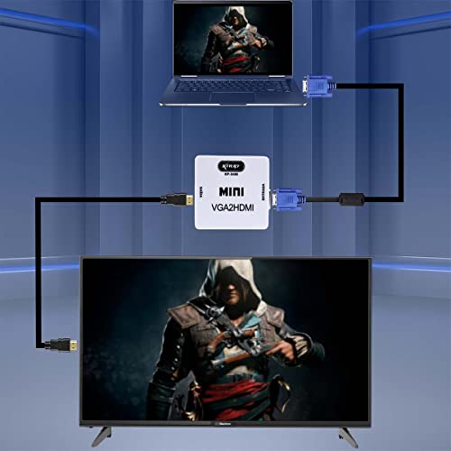 Conversor Adaptador VGA para HDMI Full HD Com Áudio Desbloqueado