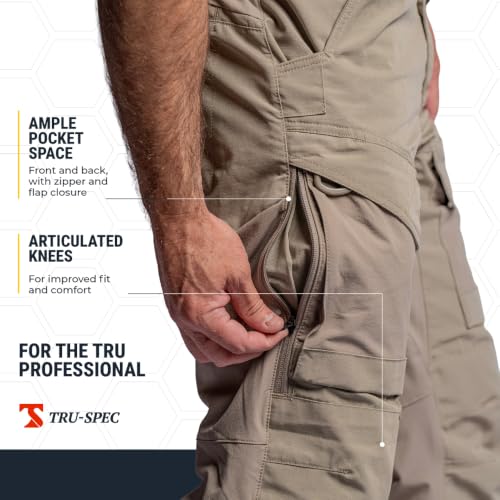 Image of Tru-Spec Xpedition Tactical Pants for Men - Water-Resistant Outdoor Work & Hiking Pants with Dual Zippered Cooling Vents | Water-Resistant Outdoor Work & Hiking Pants, Dual Zippered Cooling Vents, Ripstop Fabric, 4-Way Stretch Panels