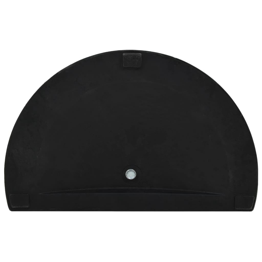 vidaXL Socle Demi-Rond de Parasol Polyrésine 9 kg Noir Pied de Parasol Support