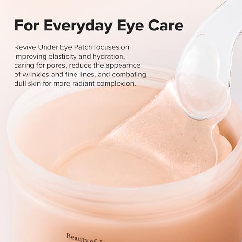 Image of Beauty of Joseon Revive Under Eye Patch with Retinal and Ginseng, for Puffy Eyes, Fine Lines and Wrinkles, Collagen, Peptide, Adenosine and Bakuchiol, for All Skin Types, 60 Sheets, 30 Pairs