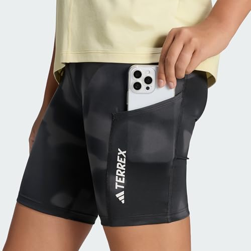 adidas Damen Terrex Multi 8Inch Printed Tight Shorts, Black/Carbon, M