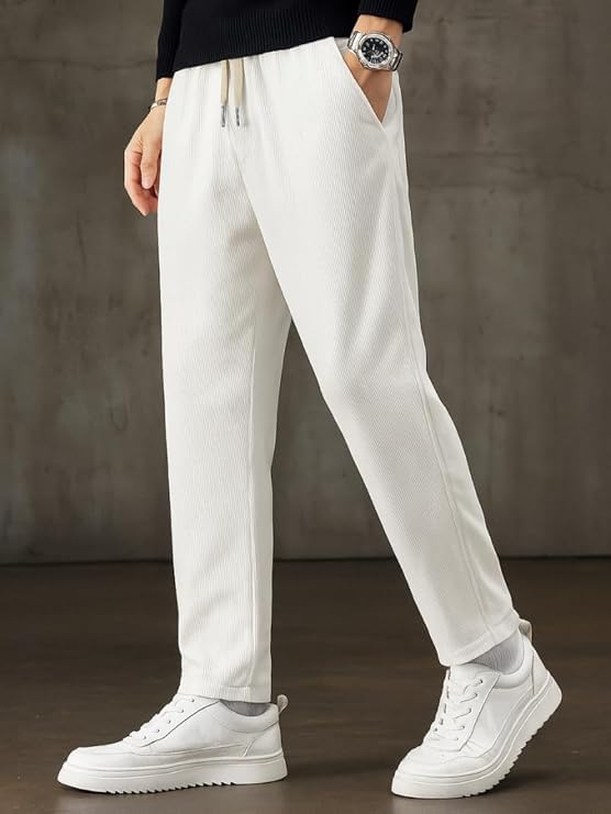 Image of NoseQueen Men's Corduroy Relaxed Fit Stretchable & Comfortable Sweatpant Trousers Pant