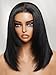 Beauty Forever No Slip Yaki Straight Bob Wig Human Hair 7x5 Bye Bye Knots Lace Front Glueless Drawstring Wig Pre Plucked Pre Cut Face Framing Feathered Layers 180% Density Ready to Go Wig 10inch
