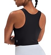 K-Swiss Longline Sports Bras for Women - Racerback Crop Tank Top Padded Scoop Neck Slim Fit Yoga ...