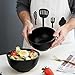 GZTFPQ Set of 4 Unbreakable Cereal Bowls,Lightweight Plastic Bowls Reusable Camping Bowl for Breakfast, Rice, Noodle, Salad, Fruit, Soup, Snack, Dishwasher & Microwave Safe (Black)