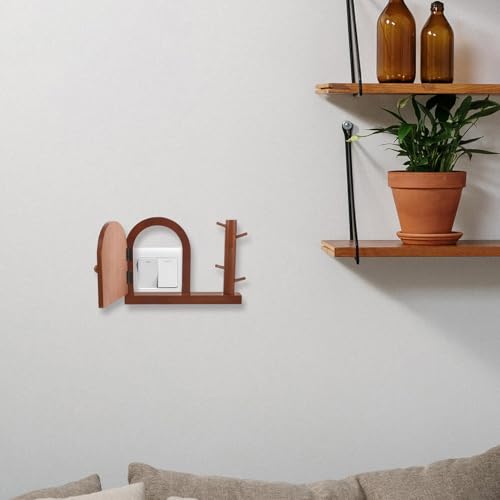 Cubierta de interruptor de madera maciza rústica protector enchufe retro 7