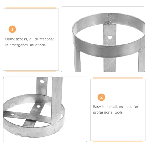 Soporte para extintor de coche Operitacx de 2kg en acero inoxidable plata 3