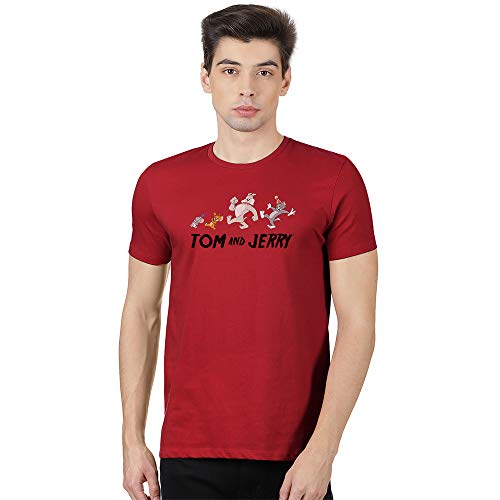Image of Free Authority Tom & Jerry Printed Regular Fit White Cotton Men's T-Shirt
