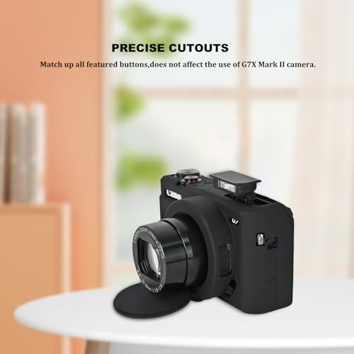 Funda de silicona para cámara Canon PowerShot G7X Mark II negra miniatura 6