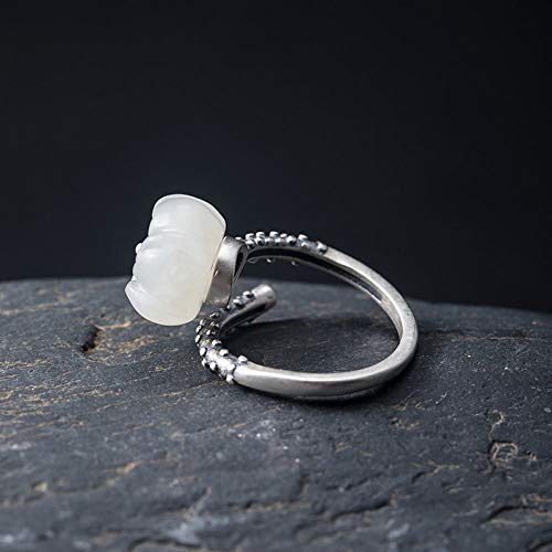 Bague ouverte Hanfu en jade véritable pour sublimer vos tenues rétro - 3
