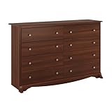 Prepac Sonoma 8 Drawer Double Dresser for Bedroom, Wide Chest of Drawers, Bedroom Furniture, Clothes Storage and Organizer, 17.25' D x 59' W x 37' H, Cherry, CDC-6338