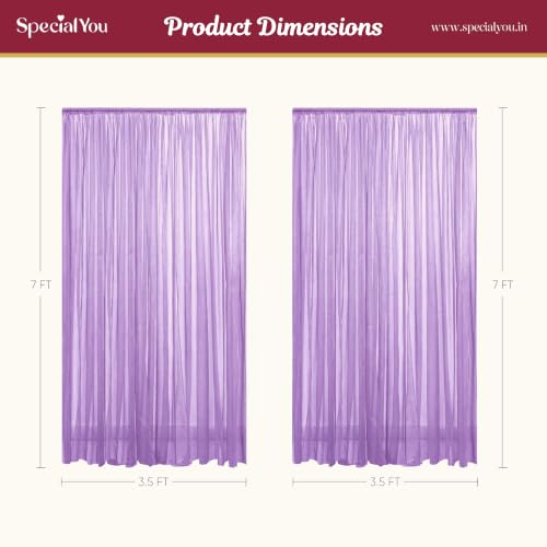 Image of SpecialYou Ganpati Decoration Setup for Home with Lavender & Yellow Back drop Curtain for Decorations, Ganapati Decoration Items for Home Decor-8pcs