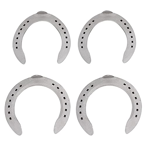 Image of Zerodis 4Pcs Aluminium Alloy Horseshoe Kit, Horse Shoe Horse Riding Tool Equipment Accessories Sports Horseshoes for Horse Racing Horse Shoes Sets (Type 6)