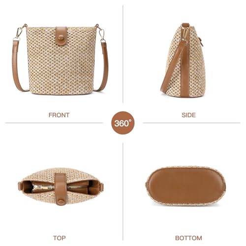 Small Straw Crossbody Bag for Women Woven Summer Shoulder Phone Purse Beach Handbag for Vacation 5