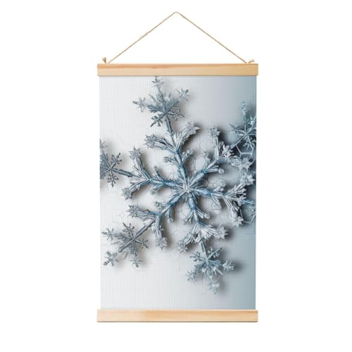 Affiche flocon de neige vintage pour salon style chalet nordique