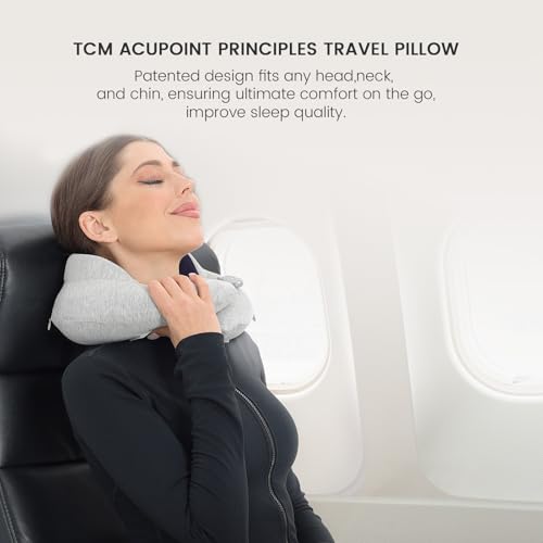 Image of Keemall Inflatable Travel Pillow - Upgraded 3rd Gen Neck Pillow with Carry Bag, Airplane /Train /Bus Neck Support, Double Comfort Portable Essential for Indian Travellers