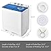 COSTWAY Portable Washing Machine, 2-in-1 Twin Tub 26lbs Capacity Laundry Washer(18lbs) and Spinner(8lbs) with Control Knobs, Timer Function, Drain Pump, Perfect for Home Apartment RV, Blue