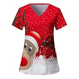 Sizoer Halloween Kasacks Damen Pflege Krankenschwester Kittel Schlupfjacke V-Ausschnitt Berufskleidung Arzt Uniform Nurse Kasack Bunt Berufskleidung Krankenpfleger Uniformen Nurse Kasack