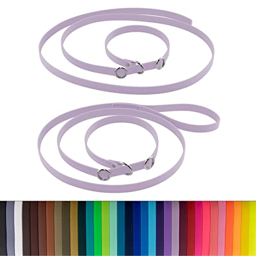 LENNIE BioThane Retrieverleine, 1m lang, Pastell-Lila, 16mm, 19mm, Handschlaufe, Stopperringe, Moxonleine
