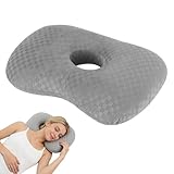 Rakuker Piercing de almohada para oreja, con orificio para el alivio del dolor en la oreja, para reducir la inflamación en las orejas para piercings y dormir de lado (gris)