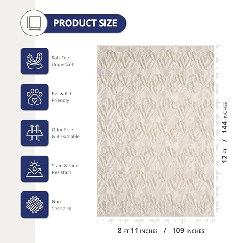 Tapete Abani beige 9x12 pies rectangular miniatura 2