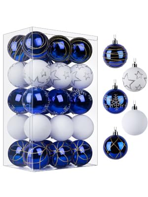 Kerstballen, kerstdecoratieset, kunststof kerstballen met ophanghaakjes
