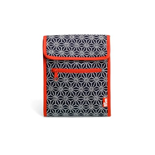 Image of Prym Circular Knitting Needle Case, 9 inch x 7-1 /4 inch, Navy Geometric