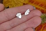 Sterling silver oak leaf and acorn autumn stud earrings, handmade in uk - Image 4