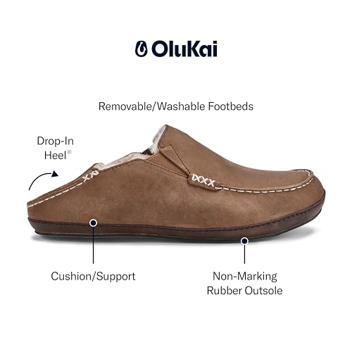 Image of OluKai Moloa Slipper, Men's Premium Leather Slip-On Shoes