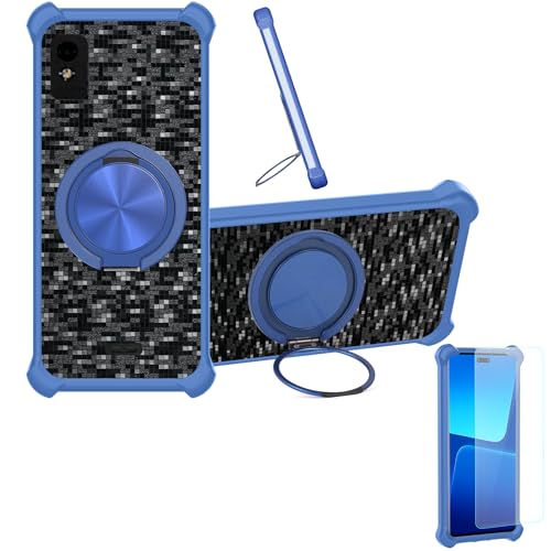 �Ή� Blu Studio Mini 2023 �P�[�X Phone Case [1�� 9H+�d�x���� �K���X�t�B����][360°��]���X�^���h�A�}�O�l�b�g��]CX-13-LAN