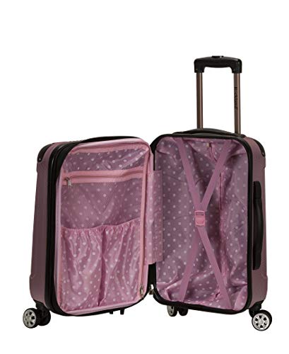 Rockland London Hardside 3 Piece Expandable Spinner Wheel Luggage Set, (20"/24"/28"), Pink