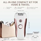 Epilator for Women Cordless & Rechargeable - 4 in 1 Epilators with Lady Shaver & Foot File - 2 Speeds Wet & Dry Electric Razor for Women - Hair Removal Device for Face Legs Arms Armpit Bikini - Image 9