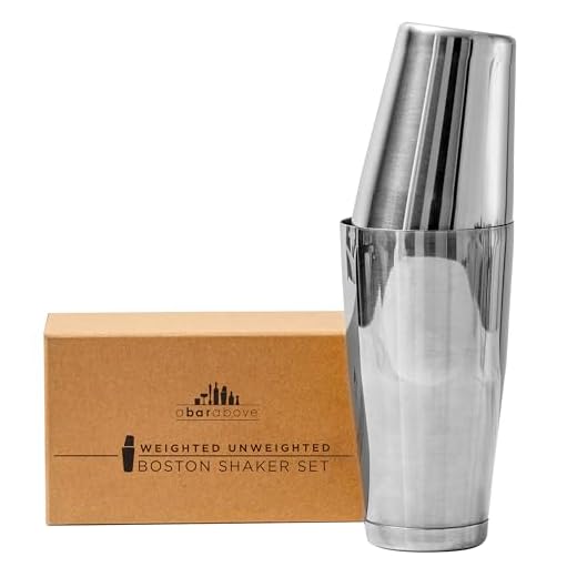 Premium Cocktail Shaker Set: Two-Piece Pro Boston Shaker Set. Unweighted 18oz & Weighted 28oz Martini Drink Shaker made from Stainless Steel 304