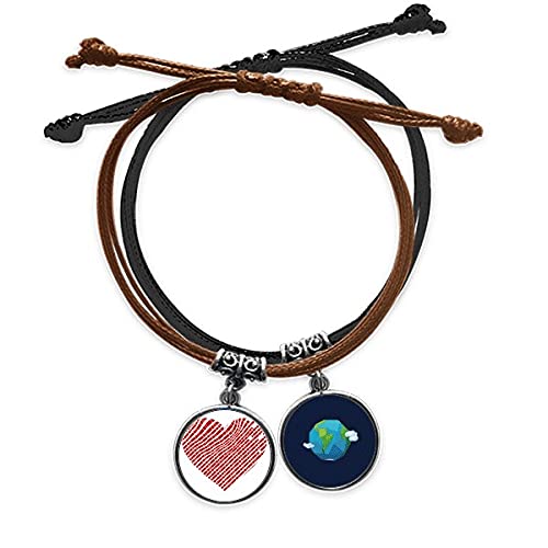 Pulsera de cuerda roja ajustable que no aprieta con corazon de cuero comodo