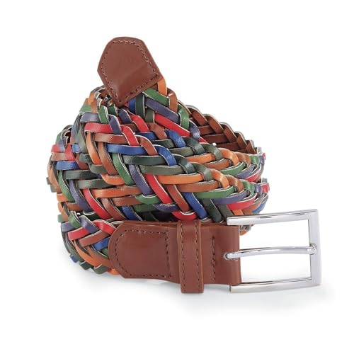 SAGEFINDS Colorful Braided Belt, Women’s Woven Vegan Leather Belt, Casual Style, Adjustable Fit