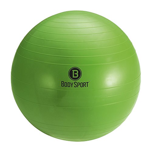 Body Sport Slow Release 55cm Exercise Ball with Pump, Gym Equipment for Home or Office, Stability Fitness Ball, Pregnancy Ball, Core Strength Training Equipment