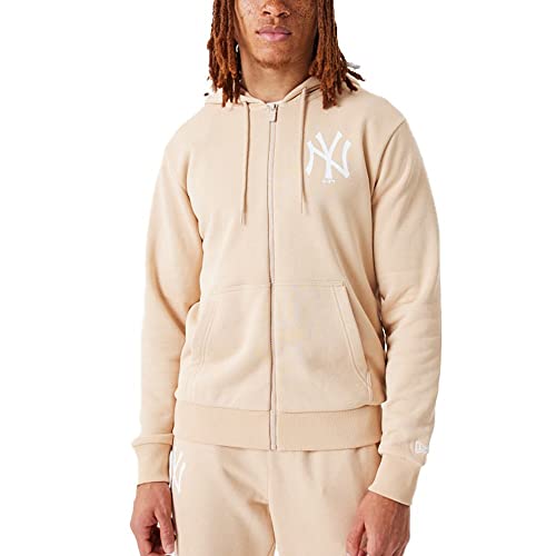 New Era MLB New York Yankees League Essentials   Chaqueta con capucha para hombre, color beige, M