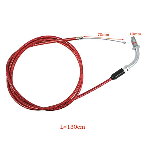 Image of 59 inch Clutch Cable Line and 51 inch Gas Throttle Cable for 2 Stroke 49cc 50cc 60cc 80cc 100cc Motorized Bicycle Push Bike Parts Red