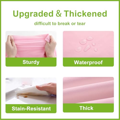 Image of Pink Plastic Table Cloth - 3 Pack 54 inch x 108 inch Light Pink Rectangle Disposable Tablecloth, Pastel Plastic Cover for Easter Party, Valentines, Mothers Day Decorations
