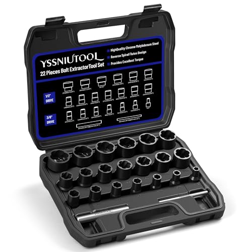 YSSNIUTOOL 22 Piece Bolt Nut Extractor Set, 1/2