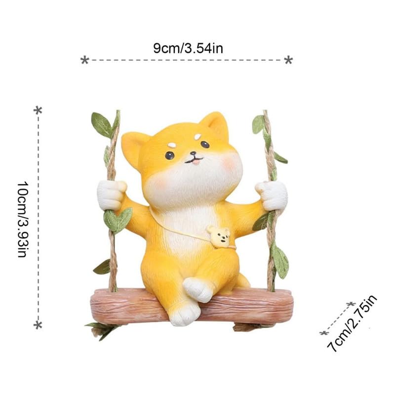 Image of The Decorshed Cute Fox Swing Hanging Dcor - Pack of 1 | Adorable Fox Showpiece for Car Rear View Mirror, Home Wall, Kids Room & Office Decoration | Gifting Item