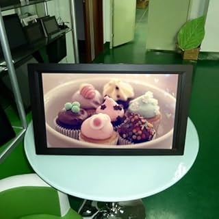 HZEPDVT Cornice Digitale Ad Alta Definizione da Parete, Schermo IPS da 22 Pollici, Supporta USB/SD, con Telecomando E Sensore di Movimento(Black)