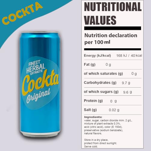 12 Cockta Legendärer Geschmack mit feinstem Kräuterextrakt Erfrischungsgetränk Pantry-Getränk Slowenischer Genuss für Ihre legendären Momente Perfekt für jeden Anlass (ORIGINAL, 0,33 l)