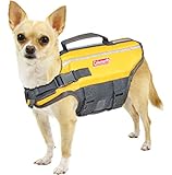 Coleman High Visibility Lifejacket for Small to Large Dogs, Yellow, Size X-Small / 4" x 9" x 3"'