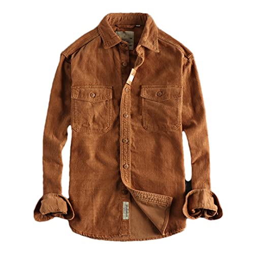 Chemise en velours côtelé délavé d'inspiration vintage : finitions soignées pour homme