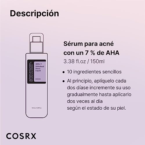 Cosrx AHA 7 Whitehead Power Liquid, Blanco, 100 Ml, Este tratamiento ayuda a eliminar las imperfecciones, ideal para pieles secas, mejorar la textura de la piel, Hipoalergénico, SIN Crueldad - imagen 7